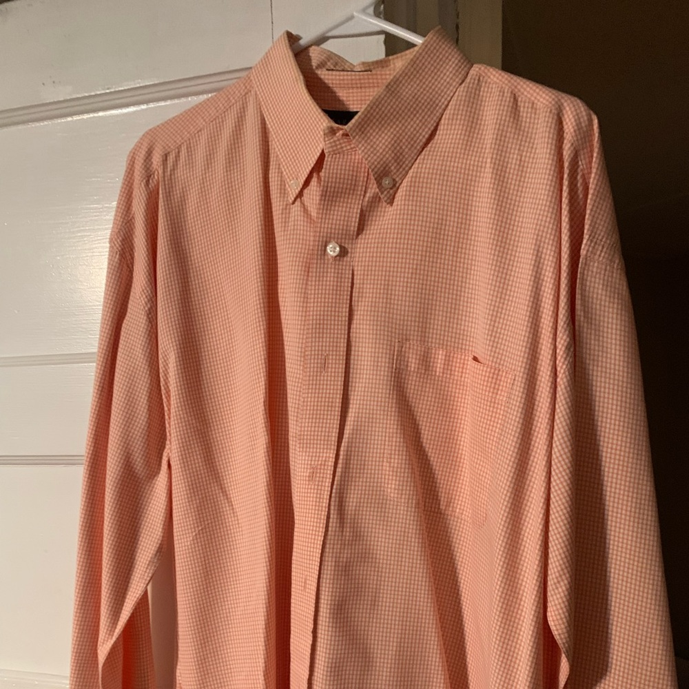 Mens LS, Orange checked, XL